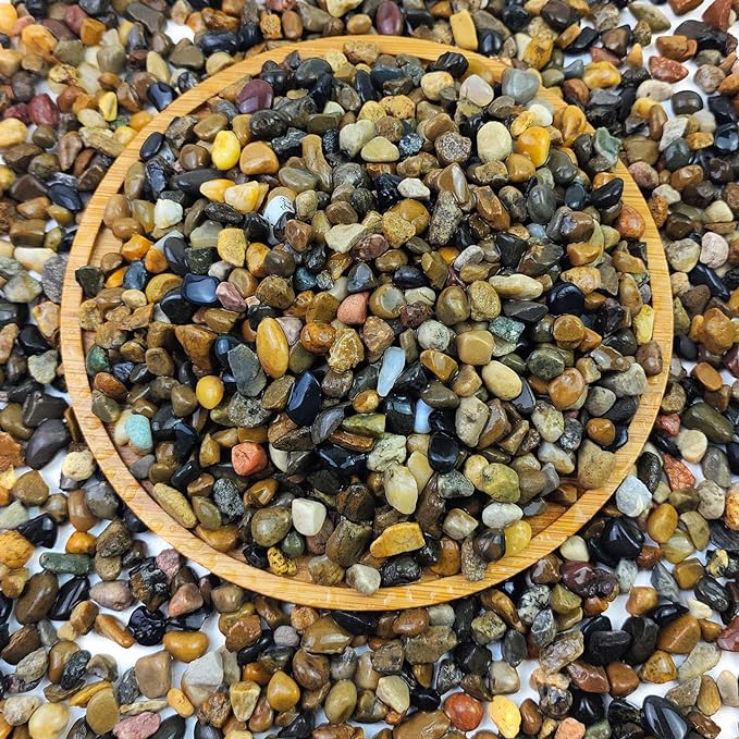 FANTIAN 40 lbs Aquarium Gravel, 1/4 Inch Fish Tank Pea Gravel, Decorative River Rocks Stone for Freshwater Tanks, Outdoor Pond, Garden, Landscaping, Terrarium, Soil Drainage