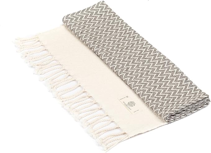 Madamelique Exclusive Hand Towels Set of 2-18 x 40 Inches - Decorative Bathroom Peshtemal Towel for Hand, Face, Hair, Yoga, Tea, Dishcloth, Kitchen and Bath - 100% Pure Cotton (Vintage Beige)