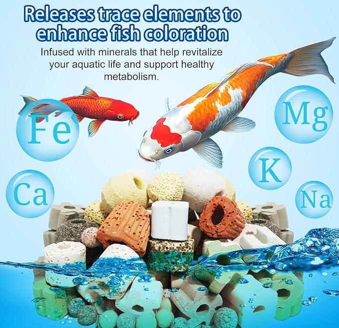 12-in-1 Bio Filter Media Kit - Bio Balls, Ceramic Rings for Aquarium | Supports Nitrogen Cycle for Crystal Clear Water. pH Neutral for Freshwater, Saltwater, Pond, Sump & Canister Filters(2lb)
