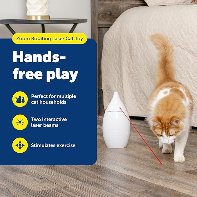 PetSafe Zoom Rotating Laser Cat Toy Includes 2 Interactive Laser Lights