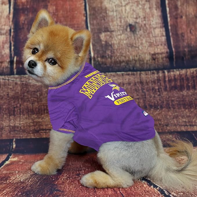 NFL Minnesota Vikings Dog T-Shirt for Pets, Size X-Large. Officially Licensed Pet Shirt with Team Logo, Soft Stretchable Comfort Fit Apparel for Dogs & Cats