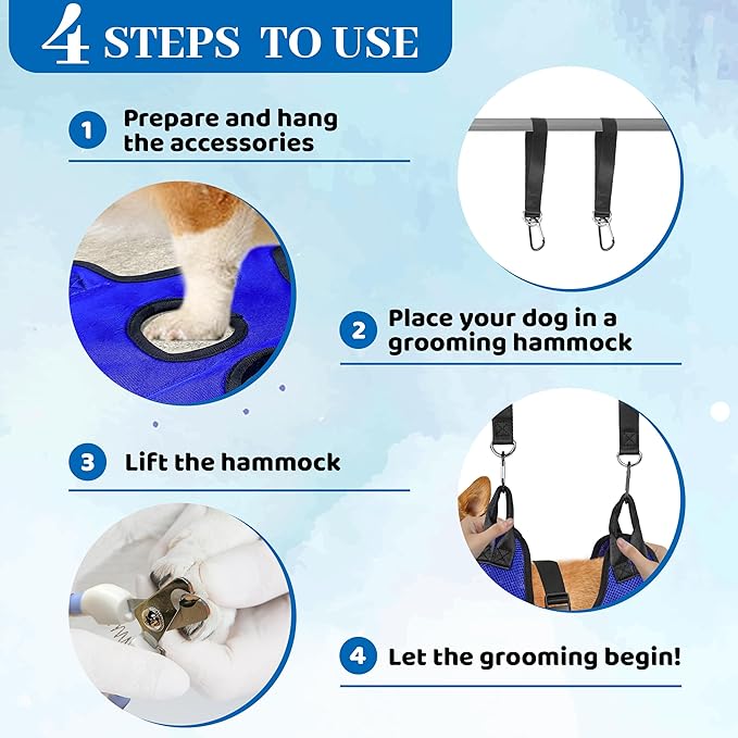 PatiencET Bundle of Pet Grooming Hammock for Cats & Dogs and Cat Scratching Mat, Natural Sisal Cat Scratcher Mat