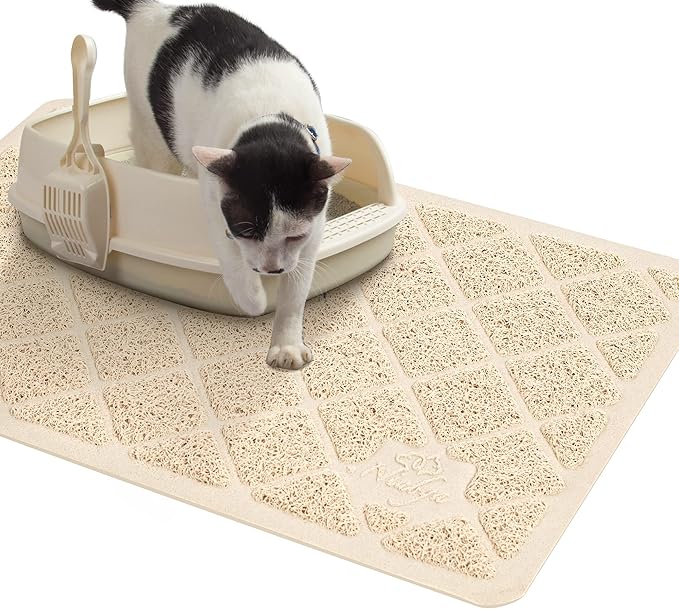 Niubya Premium Cat Litter Mat, Litter Box Mat with Non-Slip and Waterproof Backing, Litter Trapping Mat Soft on Kitty Paws and Easy to Clean, Cat Mat Traps Litter from Box