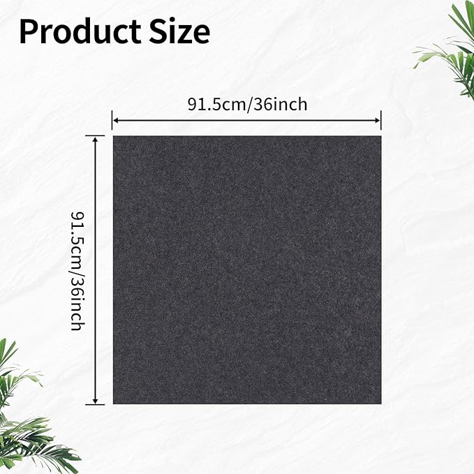 Large Bird Cage Mat, Under Pet Cage Mat, Absorbent/Waterproof Felt Pad for Bird Cages, Reptile Aquariums, Dog Kennels, with Non-Slip Backing for Hard Floors and Surfaces (36 x 36 inch)