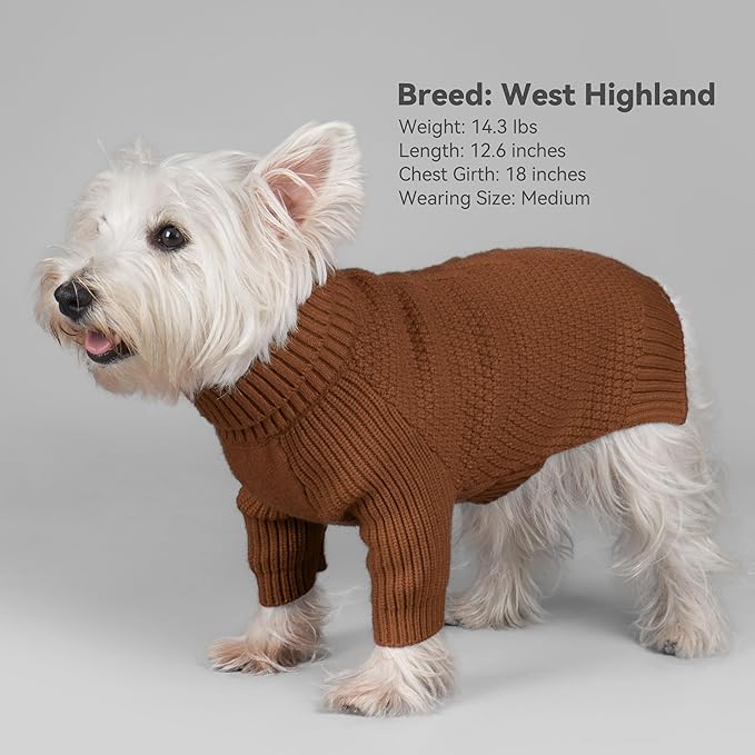 cyeollo 4XL Dog Sweater, Stretchable & Cozy Warm Dog Sweaters for Large Dogs Boy, Pullover Knit Fall Winter Sweatshirt for Giant Breeds Big Dogs Clothes, Doberman Great Dane Apparel, Brown XXXXL