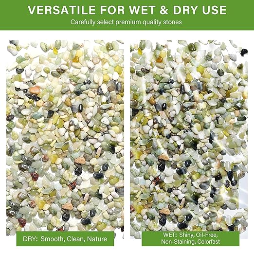 NUPICK 6 lbs Pebbles for Indoor Plants, 1/5 Inch Pea Gravel for Fish Tank, Polished Decorative Rocks for Succulent, Natural River Stones for Vases, Cactus, Landscaping, Bird Bath, Aquarium, Jade
