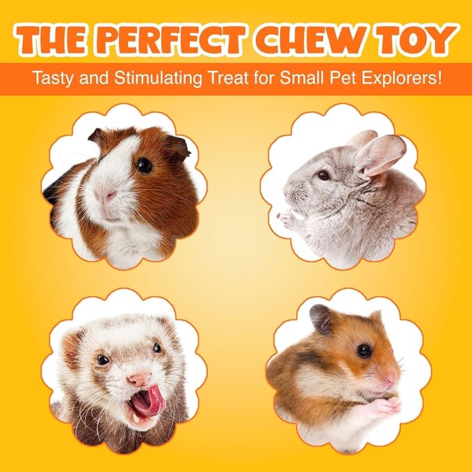 Vila Rabbit Chew Stick, Hanging Treat, Apple Chew Sticks with Round Grass Cakes, Oral Care and Gums, Suitable for Rabbits, Chinchillas, Guinea Pigs and Parrots, 1-Piece