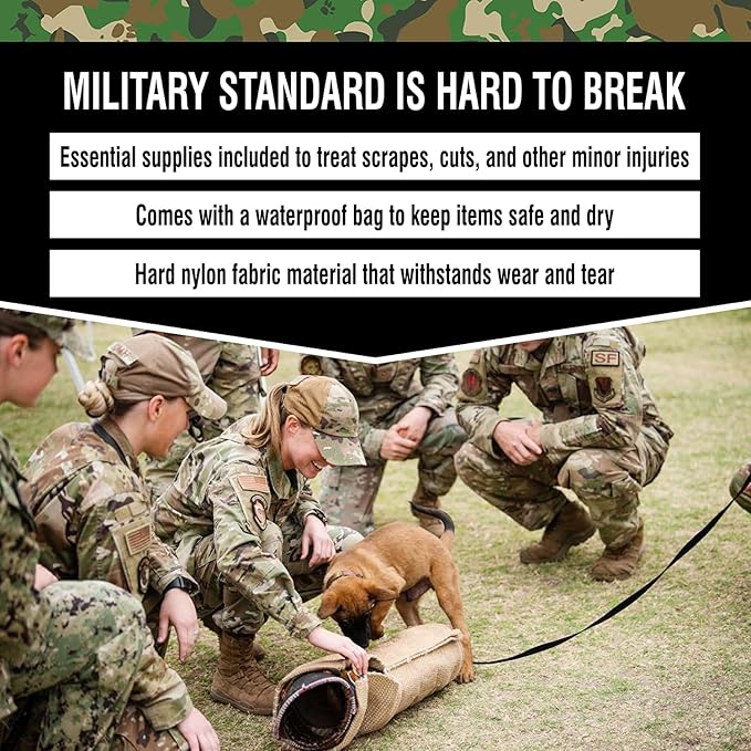 Operation Good Boy Tactical Pet First Aid Kit - Essential Supplies for Canine Mishaps - Lightweight, Waterproof Nylon Tote with Antiseptic Wipes, Antibiotic Ointment, Dressing, and Gauze