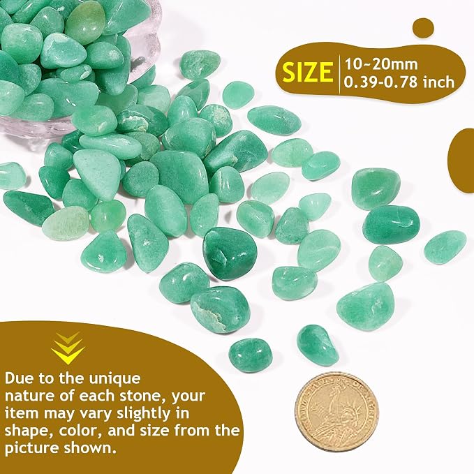 Green Aventurine Crystal Chips 1lb 600+Pcs Natural Tumbled Stones Polished Irregular Shaped Tumbled Gemstone for Healing Crystals & Fish Tank Rocks Gravel,Vase Filler,Plants Decor