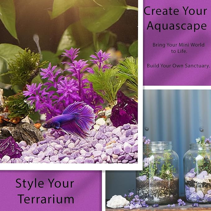 Lepidolite Crystal Chips 1lb (600+ Pieces) 8-15mm Natural Purple Mica Stones for Aquarium Gravel, Terrarium Decor, Plant Healing,Jewelry Making, Anxiety Relief & Spiritual Gifts