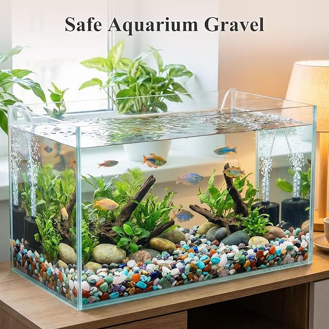 1LB(450g) Quartz Crystals, Crushed Chips,Polished Stone Vase Filler | Irregular Shaped Succulent Rocks for Plants Indoor, Betta Fish Tank Gravel,Table Scatter and DIY Crafts