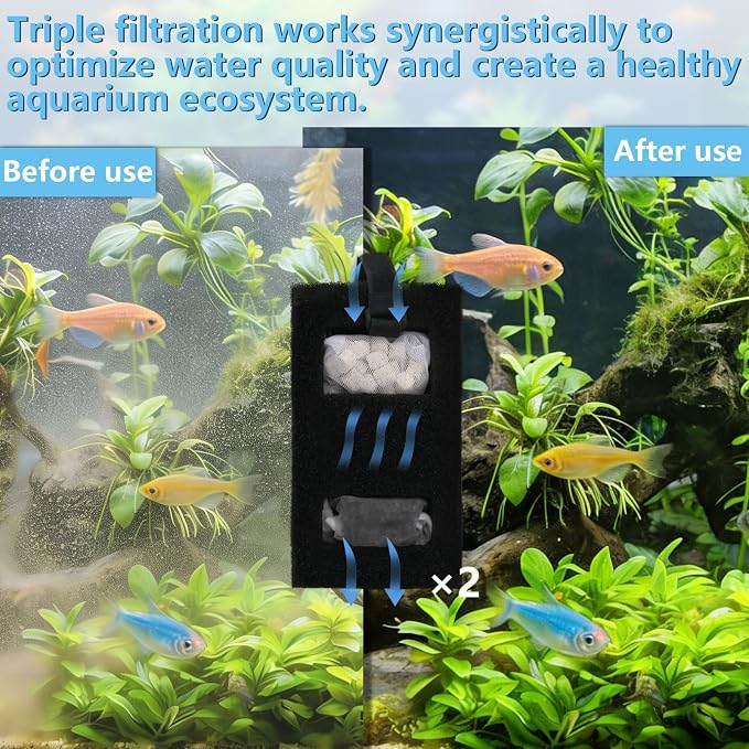 2Aquarium Filter Media Set for Fluval SPEC, EVO Betta Flex Desktop Aquarium | Filter Media Replacement Includes Biomax Filter Media, Carbon Filter Refills, Foam Filter, Filter Cord and Cleaning Brushes