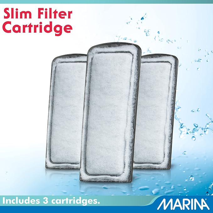 Marina Slim Filter Carbon Plus Ceramic Cartridge, (3 Pack) , 3 Cartridges each, White | 3 Cartridges Each