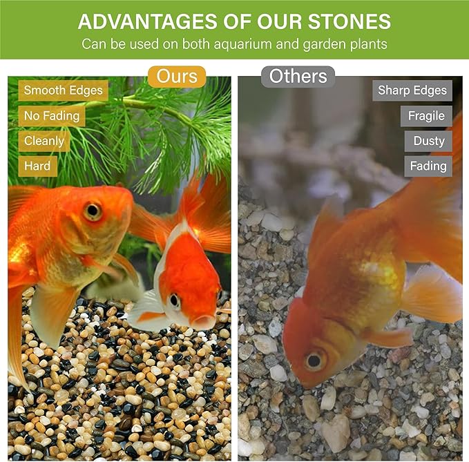 NUPICK 6 lb Aquarium Gravel, 1/4" Ph-Natural Pea Gravel for Fish Tank,Small River Rocks for Plants, Decorative Aquarium Pebbles for Vase Fillers, Landscaping, Succulent, Cactus, Terrarium, Bird Bath