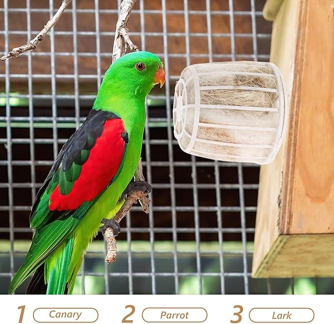 balacoo Bird Nesting Material with Basket Natural Jute and Cotton Bedding for Small Birds Parakeets Canaries Cockatiels Soft Comfortable Nesting Supplies for Garden and Home