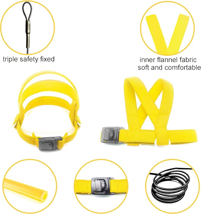 VANFAVORI Bird Harness with Buckle Clip and a Leash, Easy to Wear for Bird Parrots Cockatiel S Size Weight 85-105 Grams, Yellow