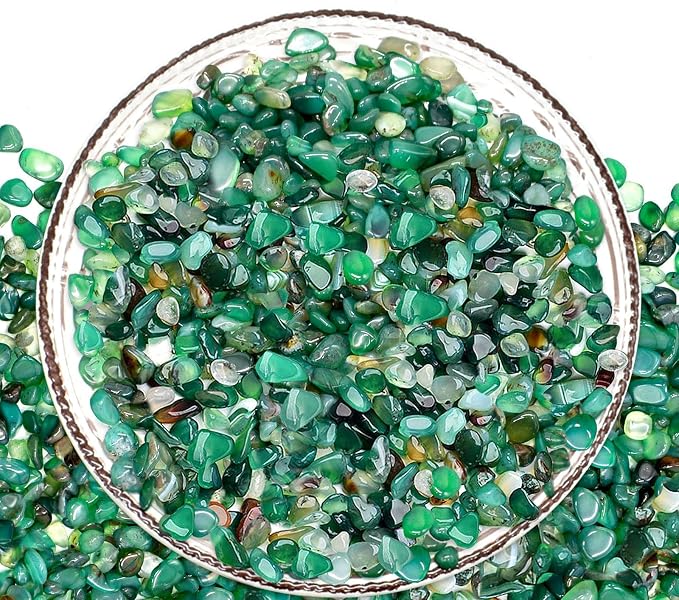 Halatool 2.2LB Green Agate Aquarium Gravel, 0.35"-0.6" Landscaping Pebbles | Polished, Safe, Fish Tank Gravel for Fish Tanks, Succulents, Plant Top Dressing, Fairy Gardens, Vase Filler, Home Decor