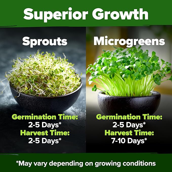 HOME GROWN Premium Sprouting Seeds Mix - Microgreens 118,200 Seeds for Indoor Growing - Non-GMO Broccoli, Alfalfa, Radish, Clover Sprouts Seed - 16oz Resealable Pack for Healthy Salad & Juicing