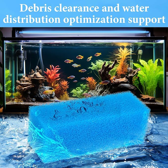 Threlaco 6 Pack Foam Filters Compatible with AquaClear 110 Power Filter, Aqua Clear A623 Aquarium Filter, Foam Insert Sponge Pads for Use in Freshwater & Saltwater Aquarium (Blue)