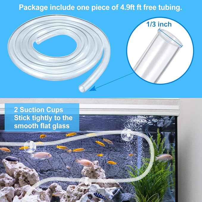 CWKJ Fountain Pump, 80GPH(4W 300L/H) Submersible Water Pump, Durable Outdoor Fountain Water Pump with 4.9ft Tubing (ID x 1/3-Inch), 3 Nozzles for Aquarium, Pond, Fish Tank, Water Pump Hydroponics