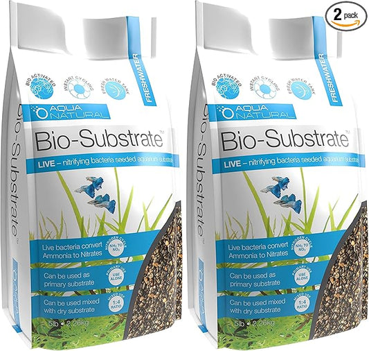 AquaNatural Midnight Pearl Bio-Substrate 5lb for Aquariums, Gravel seeded Start up bio Active nitrifying Bacteria 2-4mm, Brown, Black, Gold, Small (BIOFRESH003) (Pack of 2)
