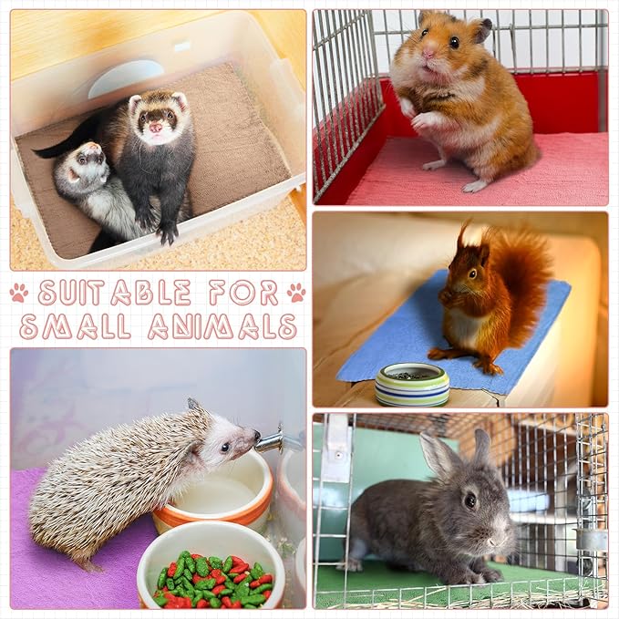 SmoothNovelty 5 Pcs Waterproof Guinea Pig Blankets Washable Small Animal Pee Pad Pet Blanket Sleep Bedding Mats Absorbent Guinea Pig Cage Liner Reusable Pet Sleep Pad(Colorful,18" X 24",Classic)