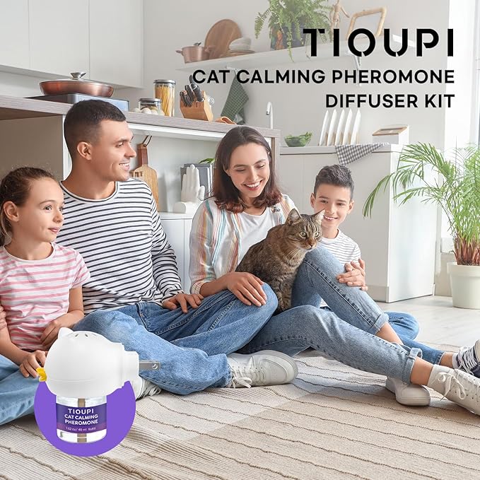 Premium Cat Pheromones Calming Diffuser - Relaxing Stress & Anxiety Relief for Cats, Multi Cat Homes, 2 Pack