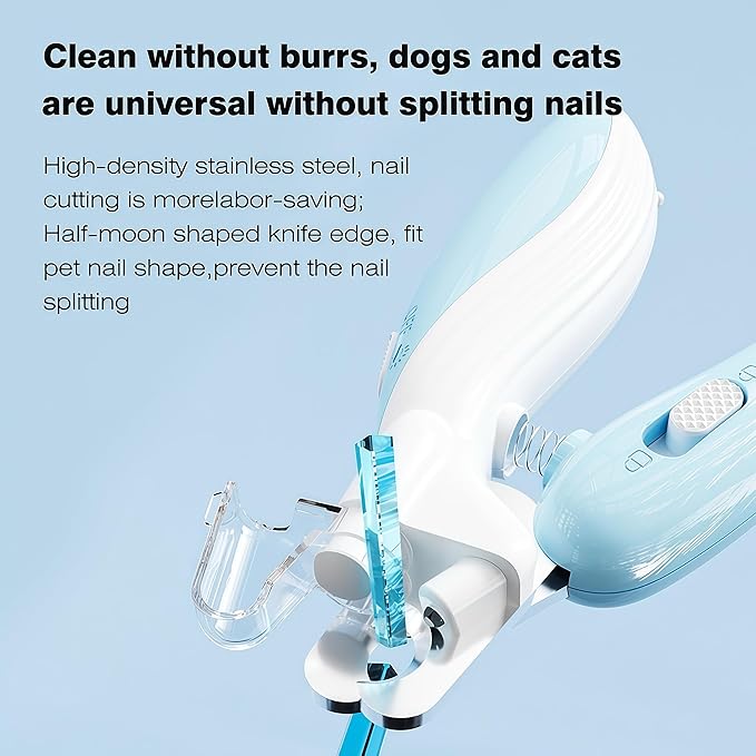 Cat & Dog Nail Clippers with LED Light, Illuminates Nail Bloodline to Prevent Overcutting, Pet Nail Trimmer with Safety Guard & Built-in Nail Catcher for Dog Cat Rabbit Small Animals(Pink)