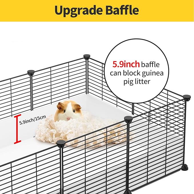 Oneluck Guinea Pig Cage, Indoor Habitat with Waterproof Plastic Bottom, Playpen for Small Pet Bunny, Turtle, Hamster, Partition cage