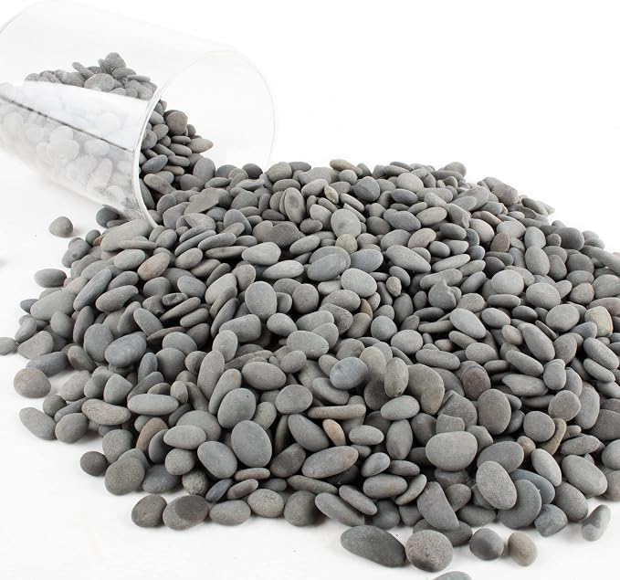Black Rock, CJGQ 3lb River Rocks Pebbles for Plants Succulents, Decorative Outdoor Landscaping Garden Rocks, Natural Small Mexican Beach Pebbles Aquarium Rocks Gravel for Fish Tanks Vase Yard Decor
