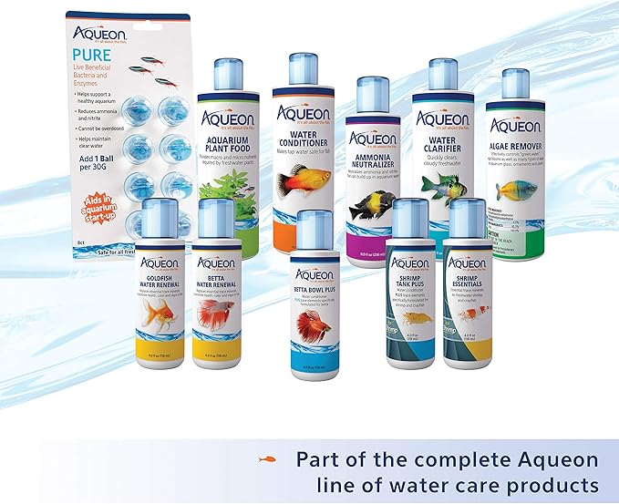 Aqueon Freshwater Aquarium Water Clarifier, Clears Cloudy Fish Tank Water, Safe to Use with Fish and Plants - 8 Ounces