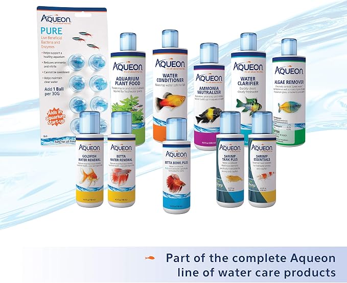 Aqueon Freshwater Aquarium Water Clarifier, Clears Cloudy Fish Tank Water, Safe to Use with Fish and Plants - 8 Ounces (Pack of 12)