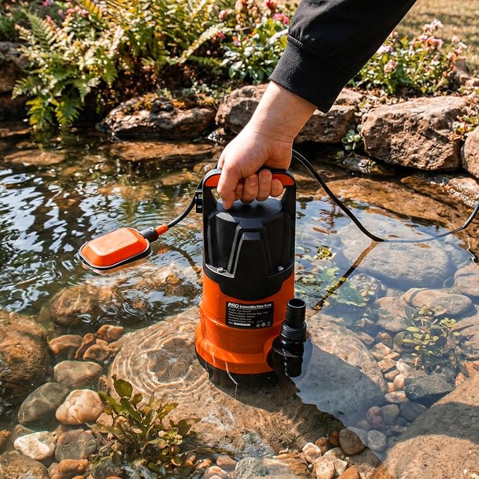 Prostormer 1HP 3700GPH Submersible Clean Water Pump with 31ft Lift | Water Pump with Auto Float Switch, Waterproof, for Tanks/Basements/Pools