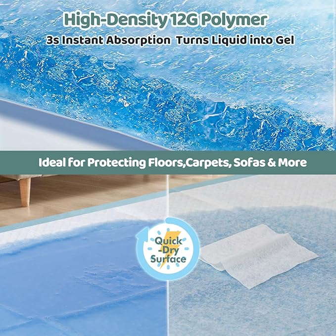 Gimars XL 6-Layer Ultra Absorbent 1200ml 48-Hour Leak-Proof Dog Pee Pads, Quick Dry Extra Large Puppy Pads for Puppy Training, Senior & Incontinent Dogs, Cats, Overnight Use, 30"x36", 50 Count