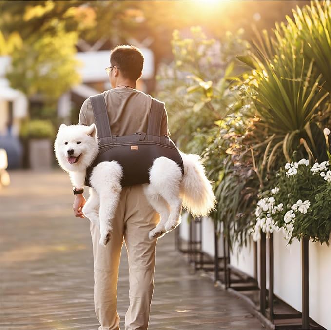 Dog Lift Harness Backpack Carrier for Large Dogs, Full Body Sling with Handle, Dog Harness for Joint Injuries, Arthritis, Ideal for Stairs, Elderly Dogs (3XL 66-83 LBS with Leather tag)