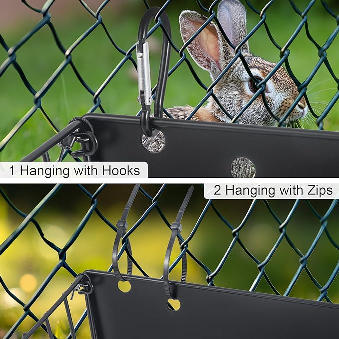 2PCS Rabbit Hay Feeder with Heavy-Duty Metal Frame Guinea Pig Hay Feeder for Rabbits， Bunny, Guinea Pigs, Chinchillas， 9.6x4.5x6.3 inch