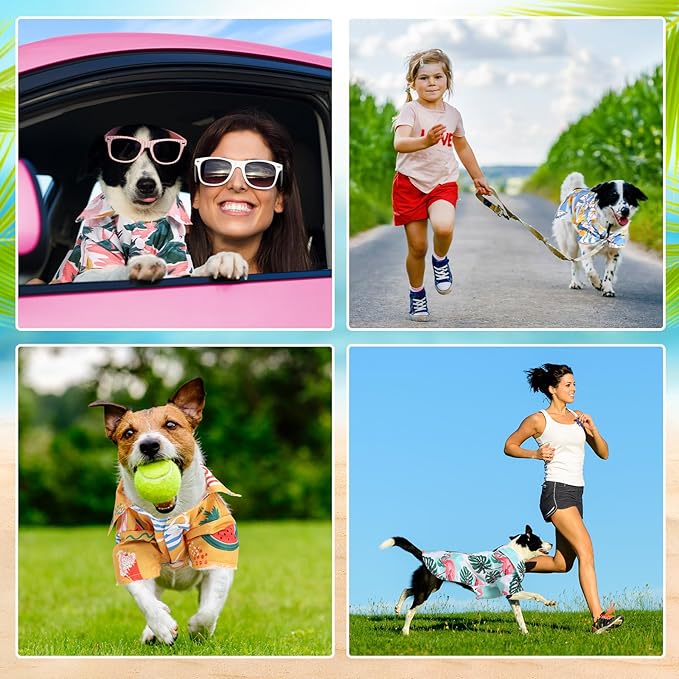 Weewooday 4 Pieces Small Pet Summer T-Shirts Hawaii Style Floral Pet Dog Shirt Breathable Cool Clothes Beach Seaside Puppy Sweatshirt for Puppy(Lovely Style,2X-Large)
