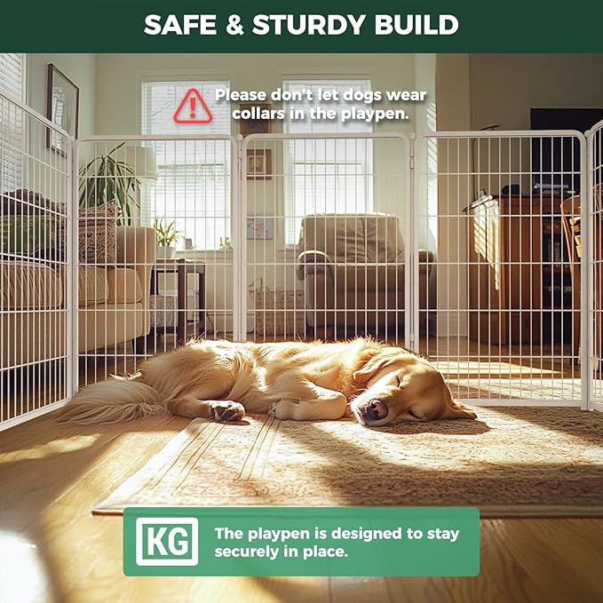 FXW Homeplus Unleashed Indoor Dog Playpen - Stress-Free and Safe Play, Heavy Duty 45 Inch 12 Panels with Connectors (Pack of 2) for Puppy and Small Dogs, White│Patented