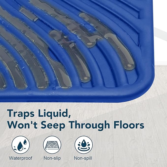UPSKY Cat Litter Mat, Large Kitty Litter Trapping Mat Soft on Kitty Paws, Litter Box Mat Keep Floor Clean, 31" x 24" Waterproof and Washable Trapping Mats Catcher Pad for Scatter Control