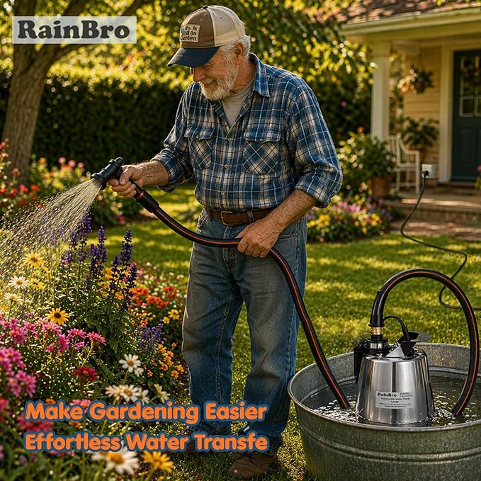 Submersible Sump Pump 1/2 HP 2300 GPH, Water Pump with Hose for Pool Draining, Portable Submersible Pump Handles Clean & Dirty Water, 25ft Power Cord, 3/4" GHT Adapter
