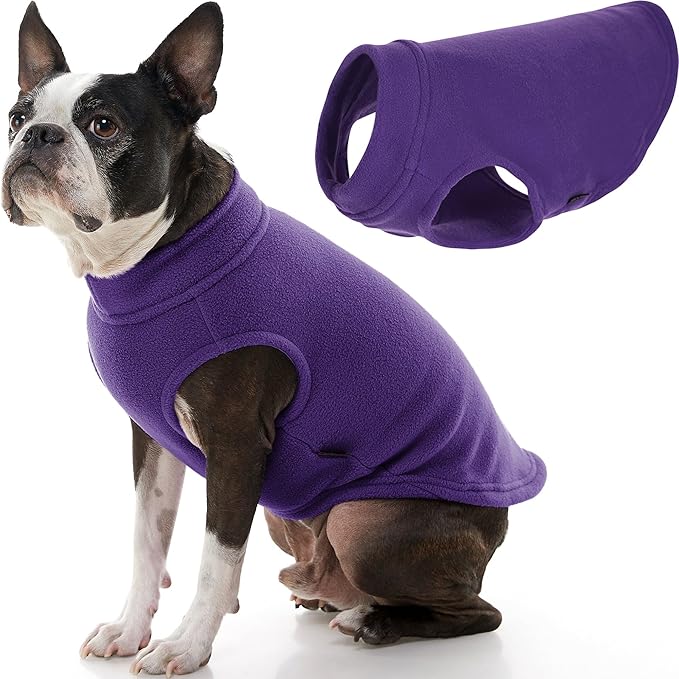 Gooby - Stretch Fleece Vest, Pullover Fleece Vest Jacket Sweater for Dogs, Violet, X-Large Length (16")