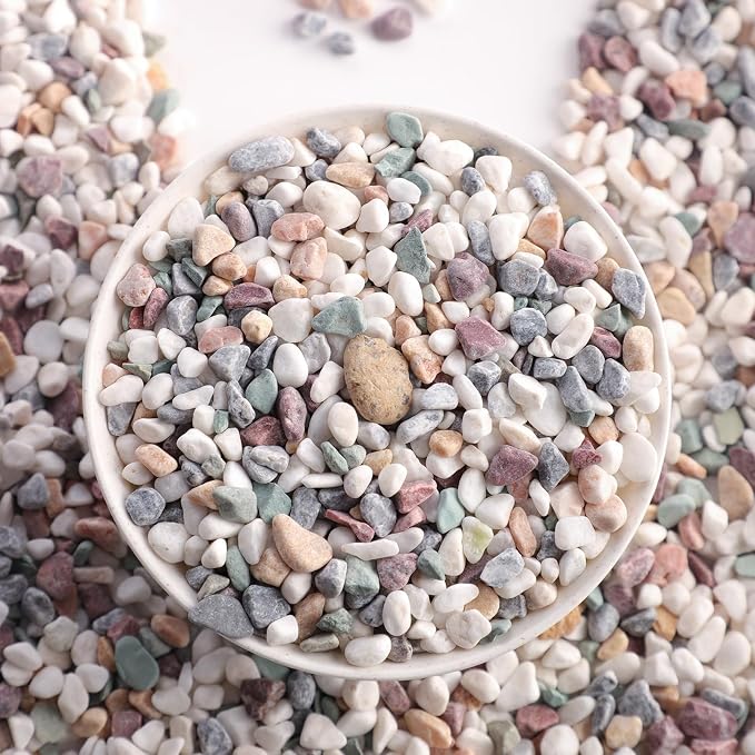 11LB River Rocks for Fish Tanks Aquarium Gravel Small Rocks for Plants Decorative Rocks Mixed Color Vase Fillers Rocks for Crafts Colorful Rocks 1/8-3/8inch