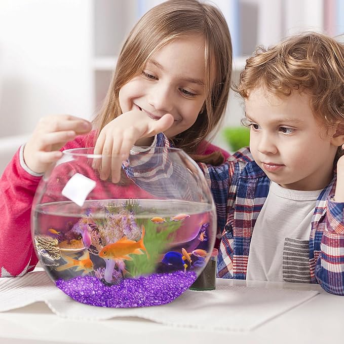 Keedolla Fish Tank Rocks Gravel 15 Oz, Betta Fish Tank Beads Pebbles Aquarium Glass Rocks Stones Marbles Small for Fish Tank, Vase Filler, Succulent Plants Decor - Purple