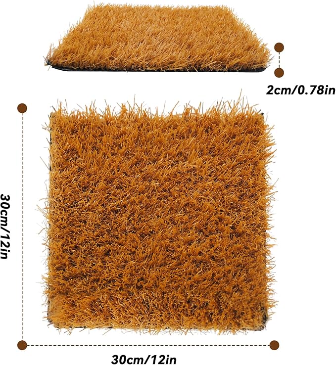 6 Pcs Washable Chicken Nesting Pads,Chickens Nesting Box Pads Chickens Nesting Pads Artificial Grass Rug Reusable Hens Nest Boxes Pad Chicken Coop Bedding for Laying Eggs (12 x 12 x 0.78 Inches)