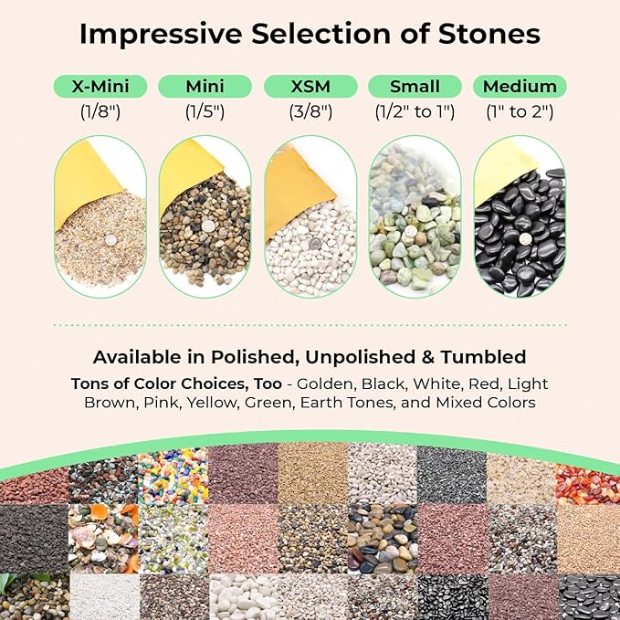 White Polished Rocks for Plants, Decorative Pebbles, 3/8 Inch, 5 lbs