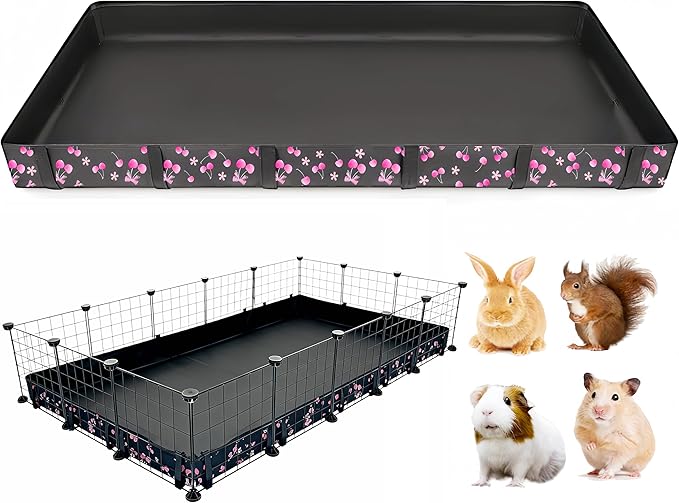 DZWLKJ Guinea Pig Cage Liner,Washable Tarp Bottom Base,Cherry Graphic,36"x60", Reusable for Rabbit, Chinchilla, Hedgehog, Ferret & Other Small Animals.