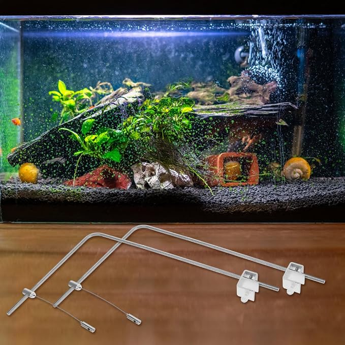 BESPORTBLE 2Pcs Aluminum Alloy Aquarium Light Stand - Adjustable Fish Tank Mount for 10 Gallon Tanks, Professional Plant Light Holder & Reptile Lamp Stand, Clip on Fish Lamp Bracket