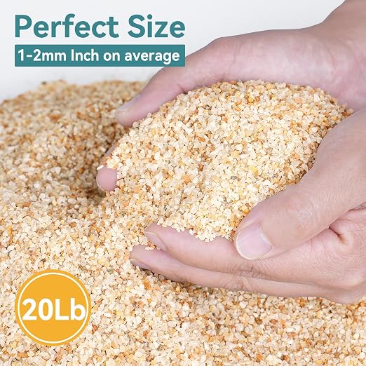 1-2mm Coarse Sand for Plants, 20lbs Horticultural Sand for Gardening | Desert Silica Sand for Cactus, Vases, Aquariums, Terrarium, Fish Tank, Drainage Rocks for Potted Plants, Bamboo, Crafts