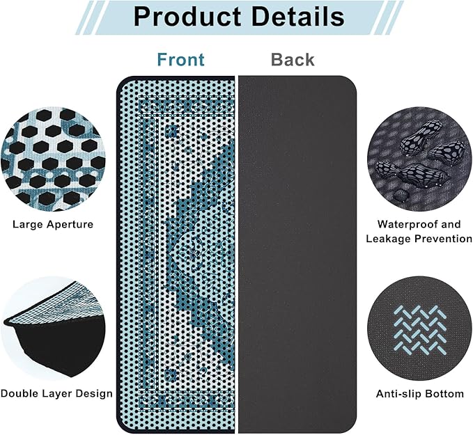 Cat Litter Mat 24"x29.5" Double Layer Waterproof Litter Box Mat Washable Litter Trapping Mat