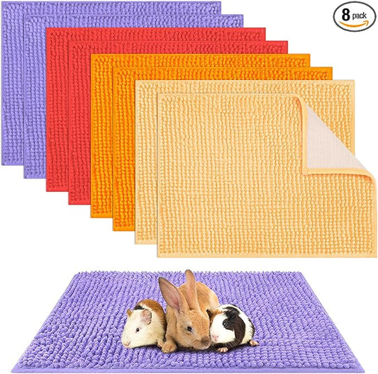 Barydat 8 Pcs Guinea Pig Cage Liner for Guinea Pig Cage Bedding Reusable Rabbit Mat Pad Washable Training Pad Animal Sleeping Bedding Mat